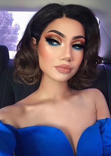 what color eyeshadow for blue dress