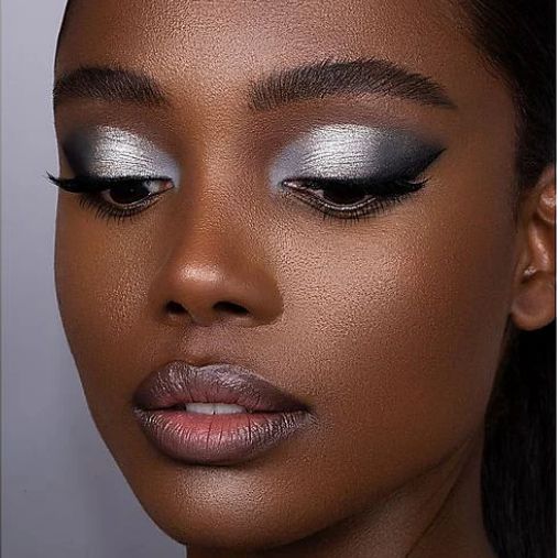 white eyeshadow looks on dark skin