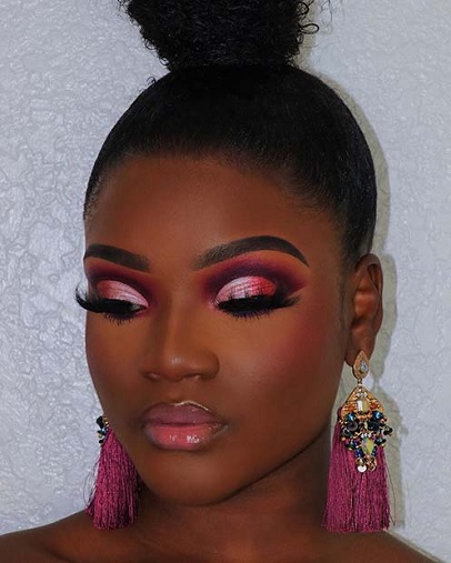 glam makeup look black girl